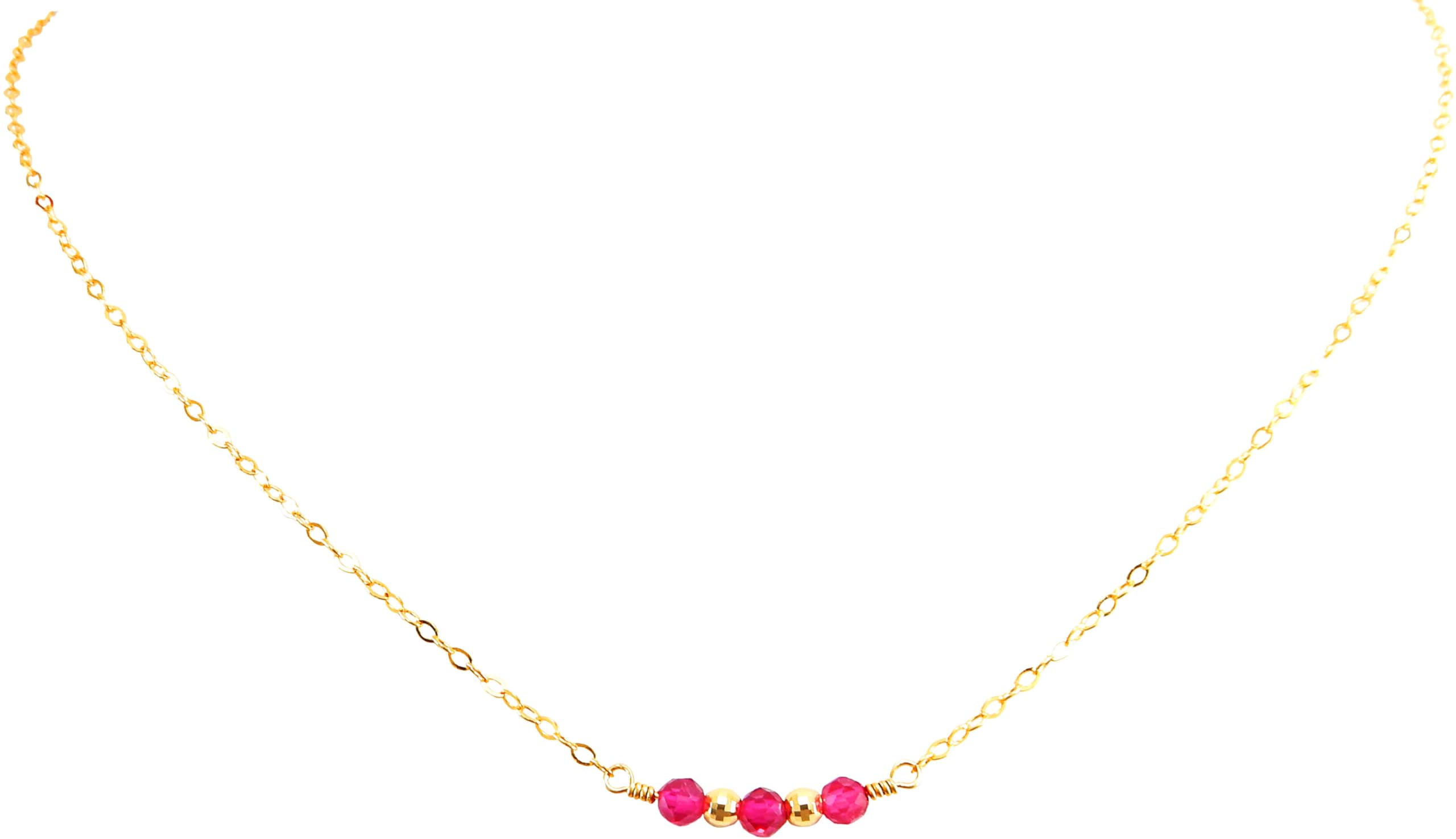 

Royal Jewelry Ruby Gemstone 18k 18K Mirror Cut Ring 14KGF Chain Necklace [ROYAL JEWELRY]