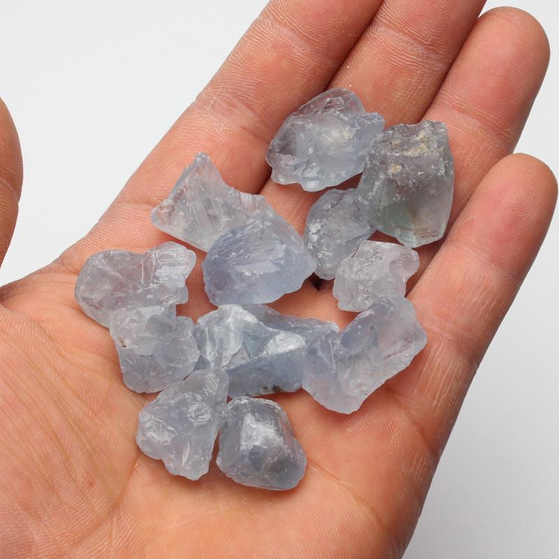 Natural Blue Celestite Mineral Quartz Crystal Rough Stone Healing Gravel