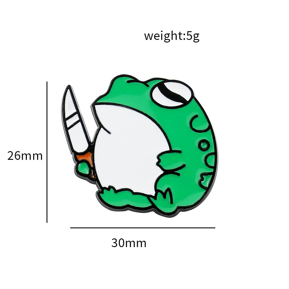 Cartoon Animal Enamel Brooch Creative Frog Magician Skate Car Knife Lapel Pin Badge Backpack Clothing Hat Accessories