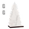 Christmas Tree Tabletop Wooden Decor with Colorful Lights , Holiday Desk Ornament for Festive Display