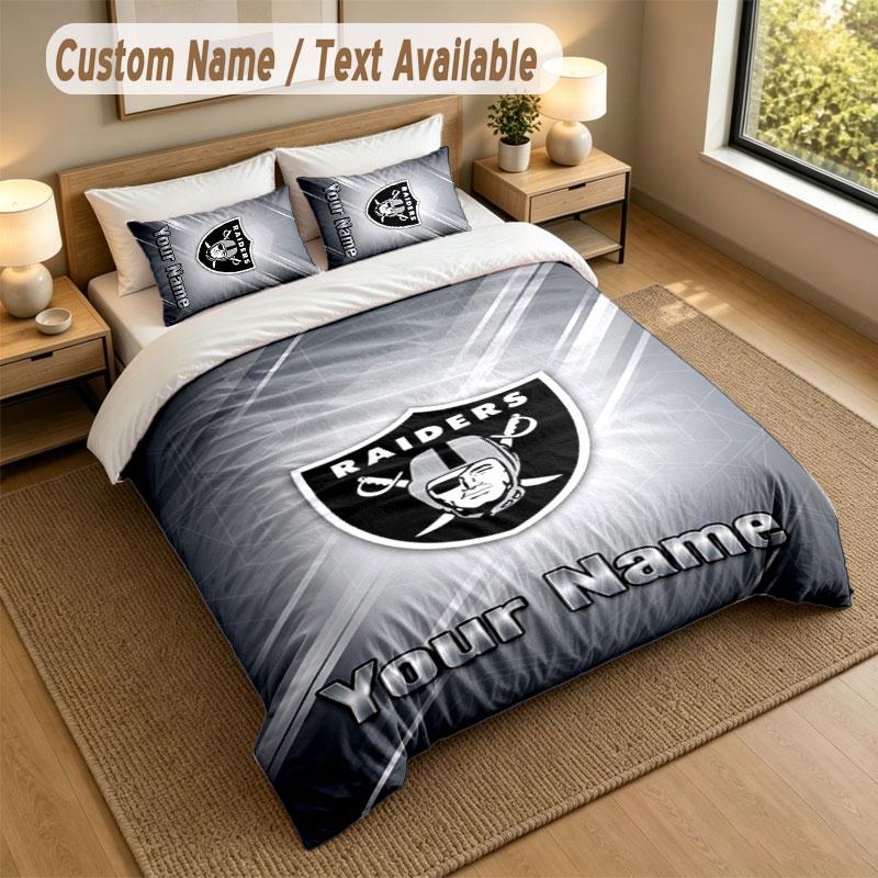 Bedding Set 1 Duvet Cover 2 Pillowcases Las Vegas Raiders Print Soft Bed Linen Bedroom Decor