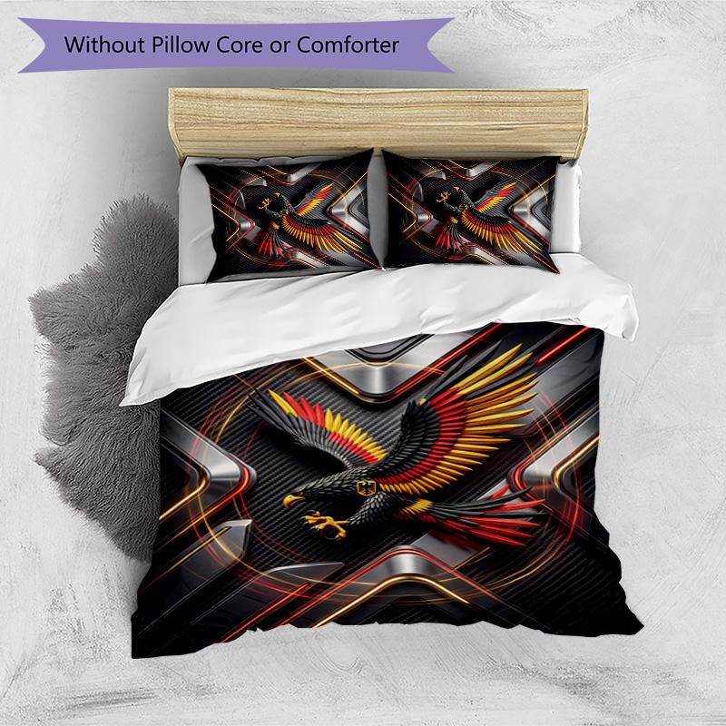 Germany Football Printed Bedding 3 Piece Set Cozy Breathable Bed Cover Set as Housewarming Holiday Gift