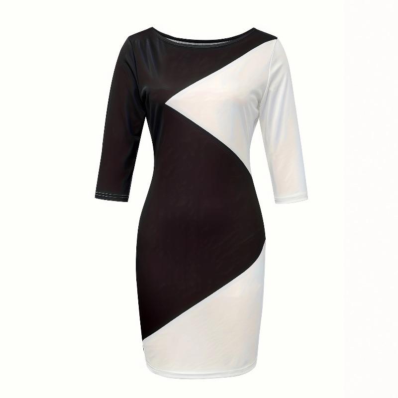 BITCED Fashion Summer Spring O-Neck 1/2 Sleeves Casual Dresses S