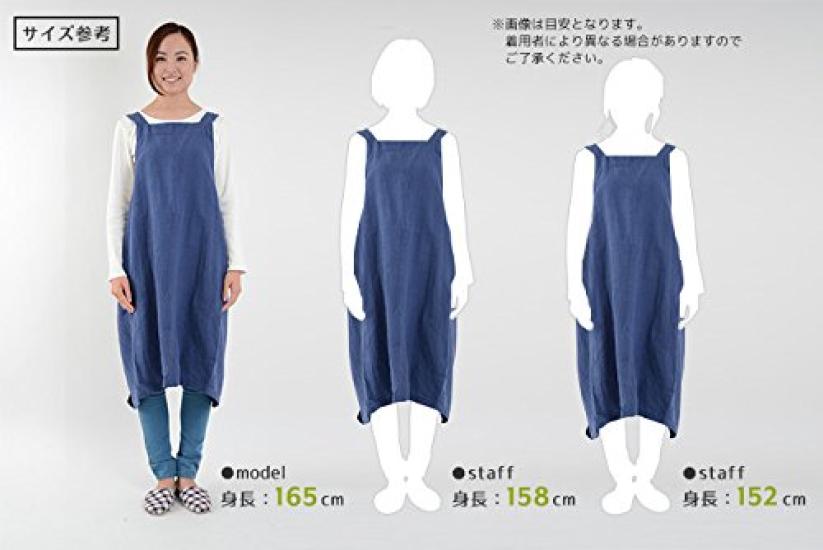 fabrizm Made in Japan Tablier Apron Soft Linen Indigo Blue 1555zindg