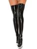 Medias de PVC con Efecto Húmedo Láser Medias Altas hasta el Muslo de Cuero Sintético PU Brillante Medias de Malla para Cosplay Largas por Encima de la Rodilla Calze Sexy para Club
