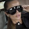 UV400 Protection Square Sunglasses Tea Color Driving Shades Big Frame Sunglasses  Sports Activities