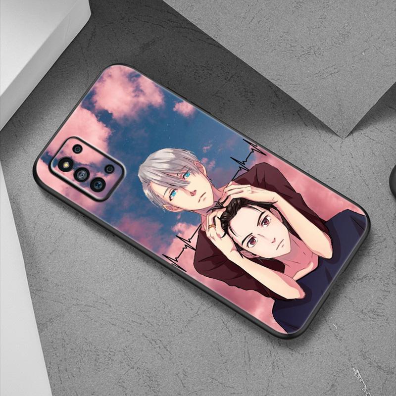 Capa de celular Anime YURI on ICE para Samsung Galaxy A12 A02S A22 A32 A52 A72 A71 A51 A41 A31 A21 A11 A50 A70 A10S A20S Capa preta