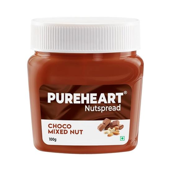 Pureheart Nut Spread Choco Mixed Nut (100 gm) Nutty Chocolate Spread for Breakfast, Delicious, Smooth & Creamy Snack 100GM