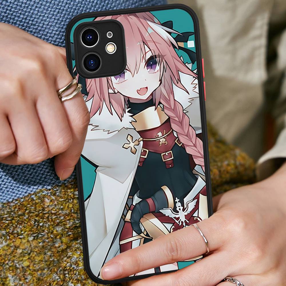 A-Astolfo Pink Cute Anime Girl Matte Transparent Phone Cover For IPhone Case 16 15 14 13 12 11 Pro Max X XS Max Plus