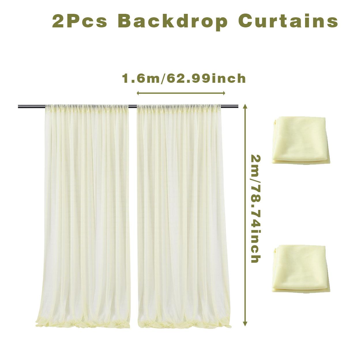 

2 шт. 1,6x2 м шифоновая тюль цвета слоновой кости свадебный фон пряжа прозрачная ткань деревенская свадьба день рождения декор