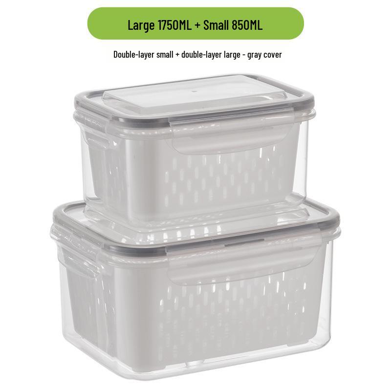 FCM-Certified Refrigerator Drainer Sealing Box with Lid for Fresh-Keeping Vegetables and Fruits