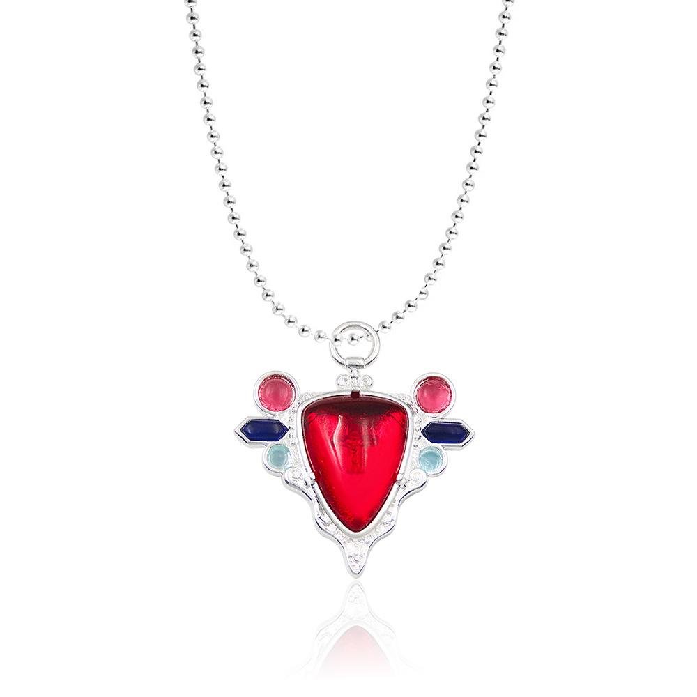 Red Stone of Aja Necklace Anime JoJos Bizarre Adventure Pendant Necklace for Manga Fans Cosplay Jewelry Prop Accessories