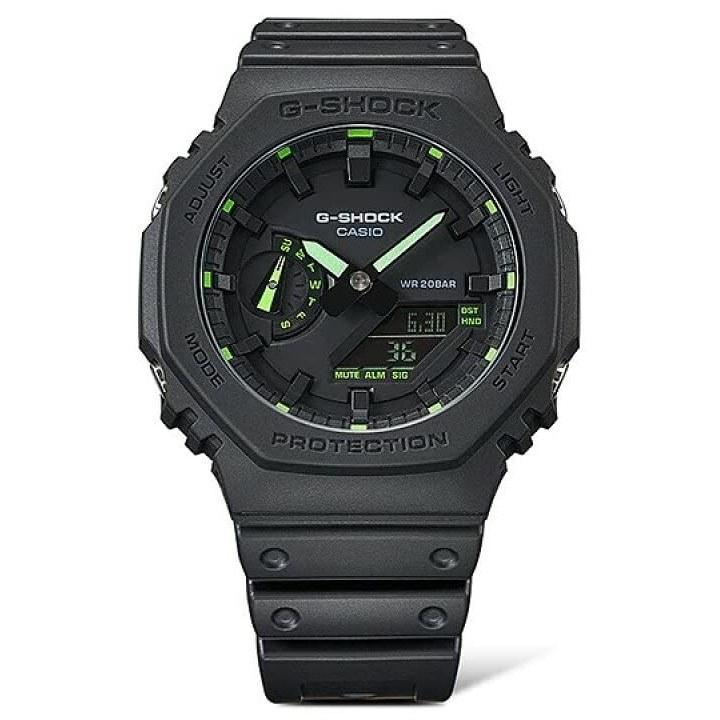 G-Shock Wristwatch Neon Accent Green GA2100-1A3