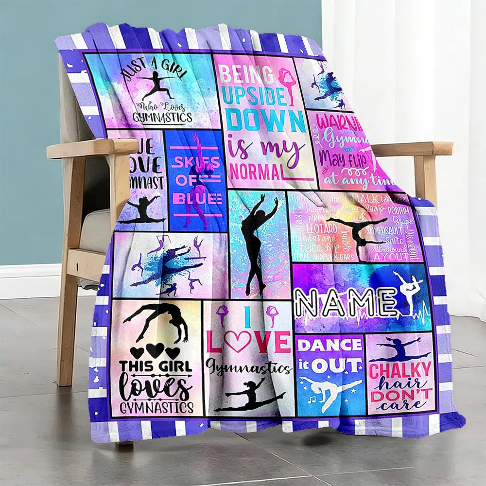 Dance Student Personalized Text Blanket Gift Personalized Blanket Ultra-Soft Versatile for Chair Home Decor Bed Office Chair Four Seasons Universal