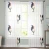 Tende Trasparenti con Simpatico Motivo di Galli per Finestra Soggiorno Tenda in Voile Tulle Trasparente Drappeggi Camera da Letto Decorazione Casa
