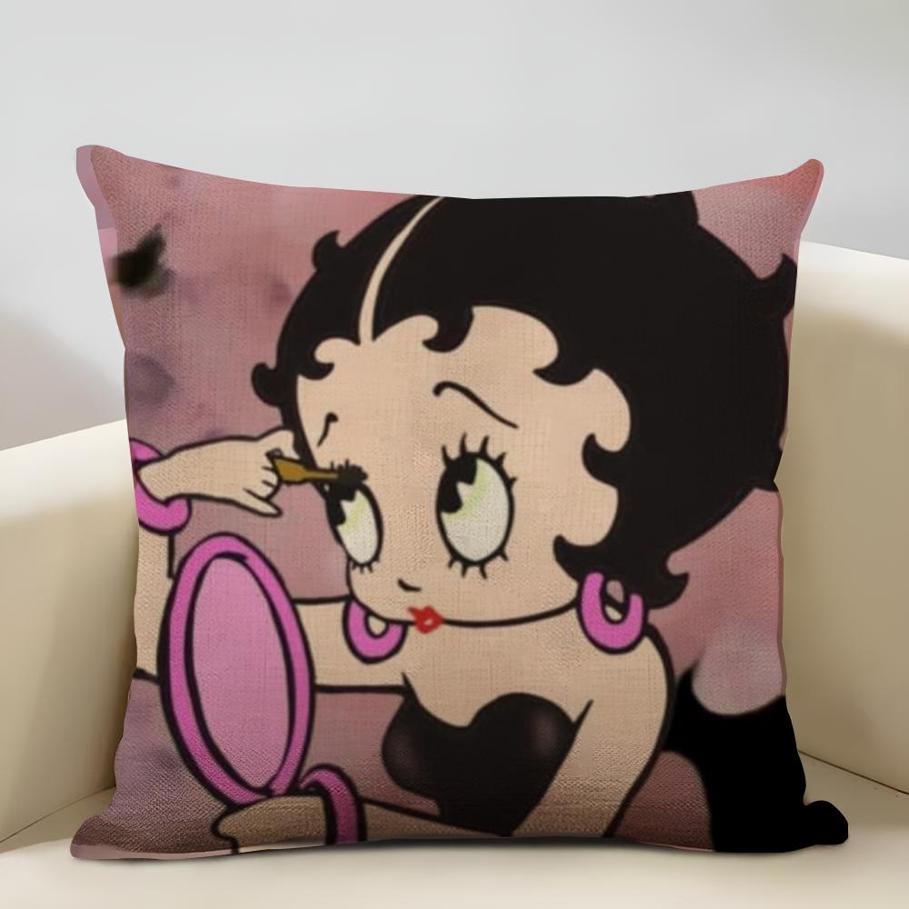 

Betty Boop Cushion Cover Household Decoration Linen Sofa Cushion Cover: Skin-Friendly & Breathable with Invisible Zipper 12x12Inch