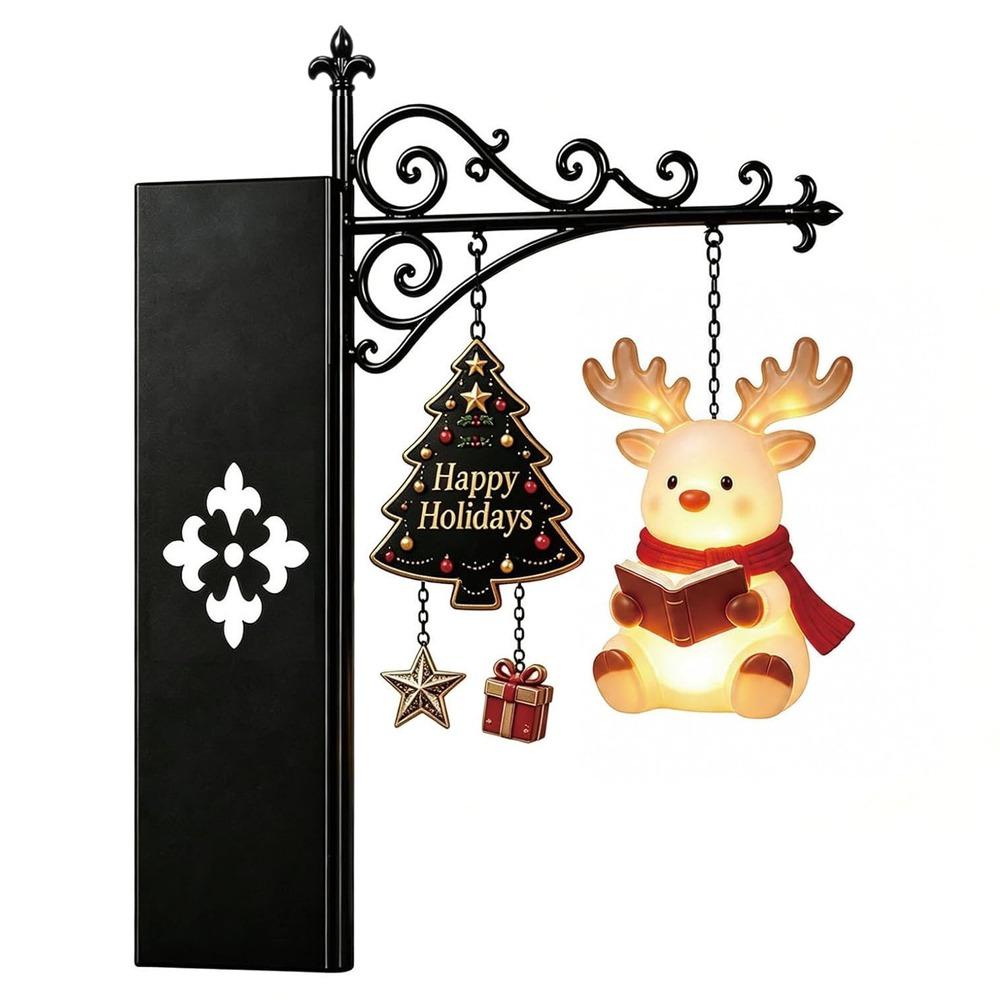 Santa Claus Christmas Bookshelf Lamp Snowman Elk Reading Lamp LED Library Lantern  Christmas