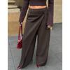 Irregular Splicing Straight Wide-leg Pants Women's Autumn and Winter Drape Suit Pants Design Pants
