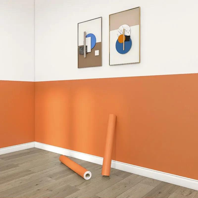 Korea Pink Waterproof Wallpaper Self-adhesive Home Bedroom Dormitory Room Wall Stickers Thickened Paste Table Cabinet Renovation