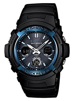 G-SHOCK Saulės energija įkraunamas radijo bangomis valdomas mėlynas laikrodis AWG-M100A-1A