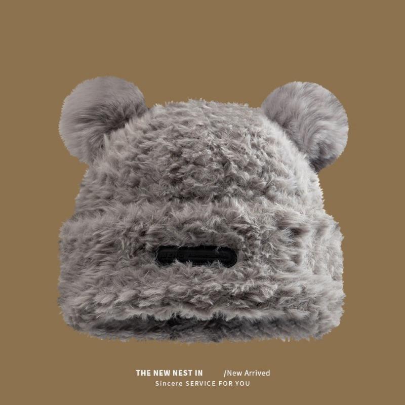 Winter Plush Fisherman's Hat, Children's Japanese Mongolian Hat, Ear Protector, Bald Head Hat, Warm and Plush Thickened Cute Pile Hat