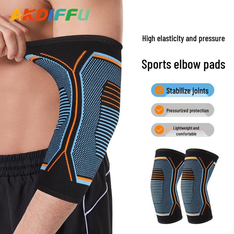 Support de coude compressif tricoté respirant pour les sports d'été - Protège-bras absorbant la sueur pour le basketball et le volleyball