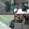 ONEVAN 16řádkový 4D laserový vodováha Samonivelační 360 horizontální a vertikální křížový Super výkonný zelený laserový vodováha se 2 bateriemi