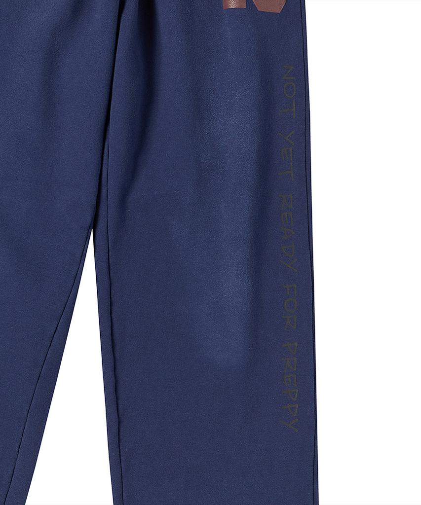 BEYOND CLOSET [Collection Line] One Art Detail Jersey Pants Navy