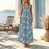 Long Sleeveless Loose Tank Dress,Lightweight Breathable Beach Vacation Dress,Elegant for Daily Casual & Vacation
