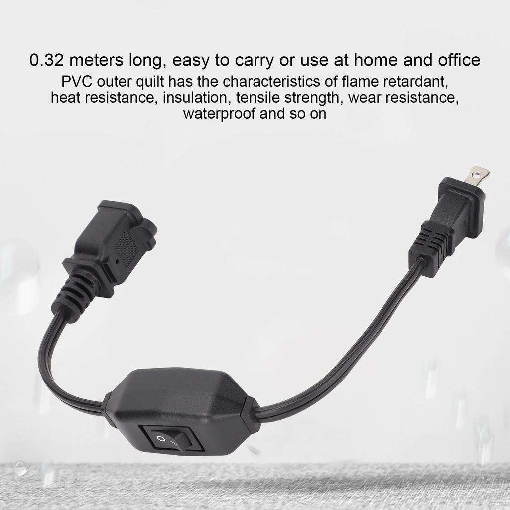 Power Extension Cord with On Off    AC 2 Prong Male Female Power Cable for 1‑15P Male to 1‑15R Female Plug