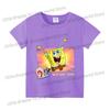 SpongeBobs Cartoon Tshirt for Children Cotton Soft Tee Boys Girls Tops Colorful Clothing Anime Printed Clothes Birthday Gift