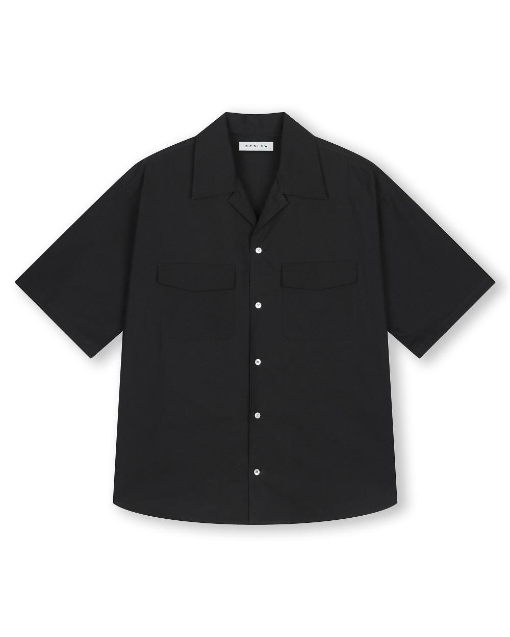 Военная половина рубашки, медленная стирка, черная Black/M