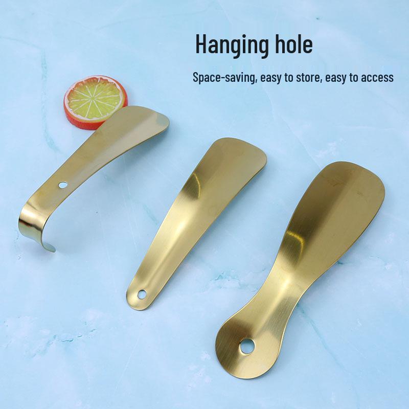 Titanium Gold Shoehorn for Easy Shoe and Sock Removal - Ideal for Elderly and Pregnant Women at Home or On-the-Go.