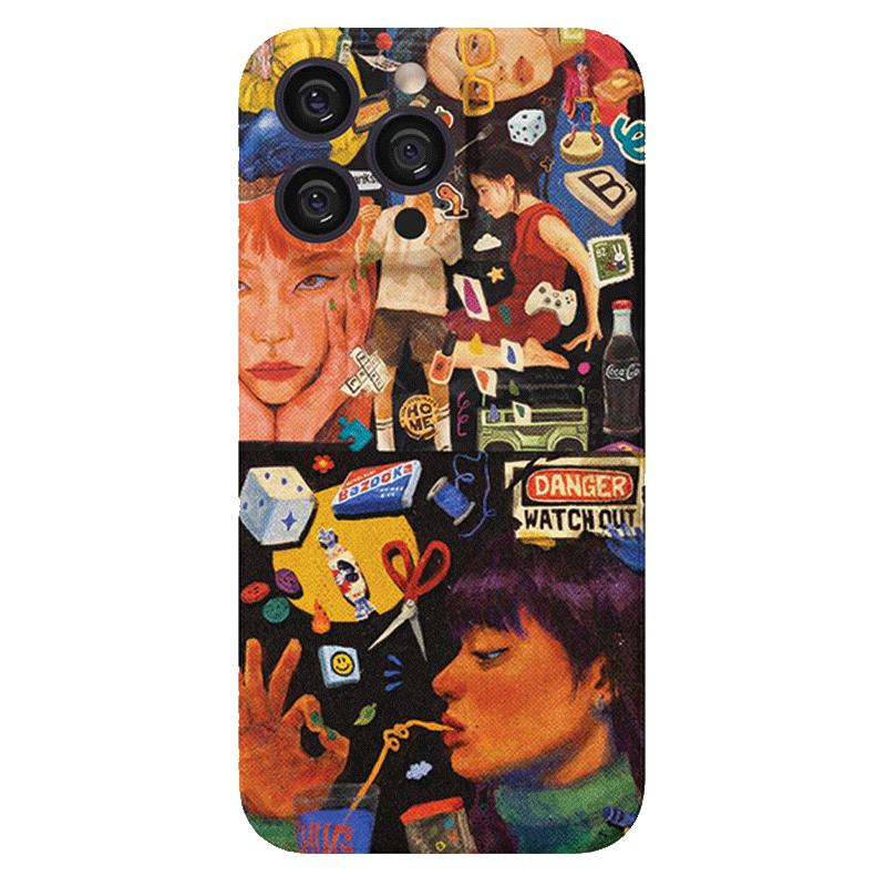 

Крутой чехол для телефона с изображением человека маслом для Apple iPhone15 Promax-Retro Feilin Hard Shell Противоударный креативный чехол для iPhone15/14/13/12/11/Xs/Pro/Promax Apple 15Promax