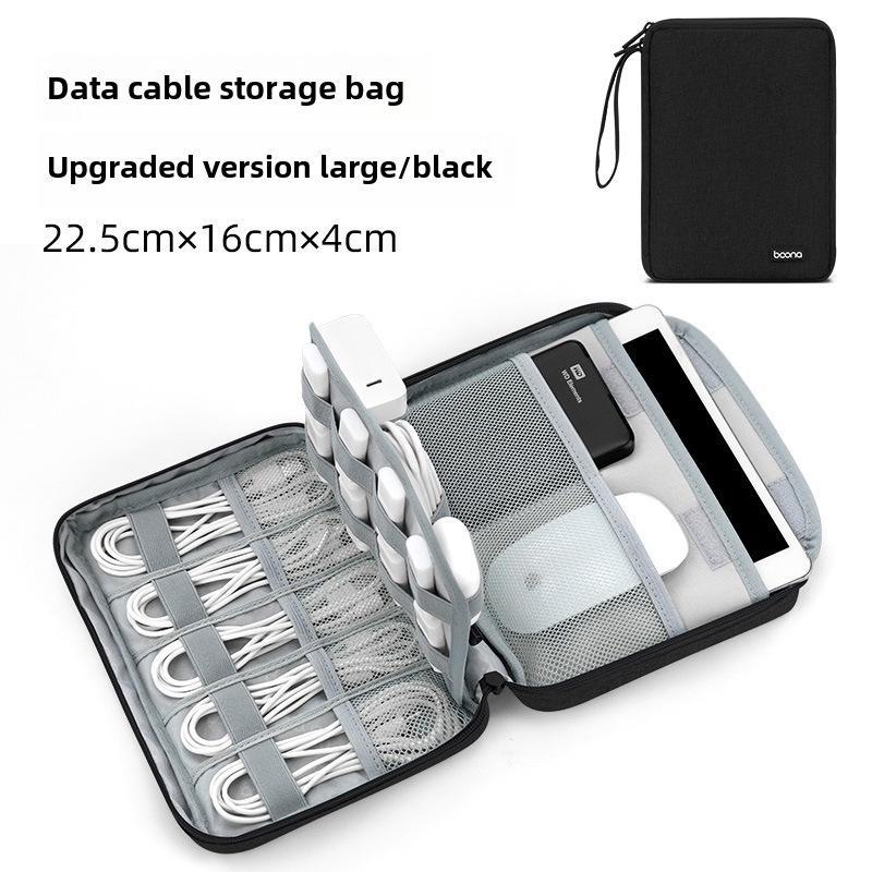 

Багатофункціональна сумка для зберігання цифрових гаджетів: Органайзер для кабелів, чохол для навушників, планшета та телефону, тримач для зовнішніх акумуляторів Upgraded Single Layer Large Size