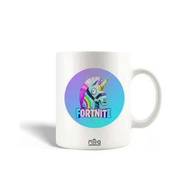 Ceramic Mug - Fortnite - Llama Unicorn Logo - 30cl - Dishwasher Safe - White