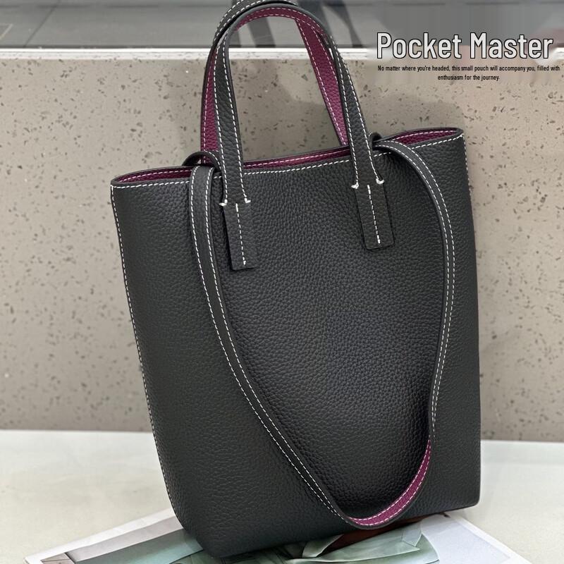 Двусторонняя кожаная сумка-тоут через плечо Douxiaozhu