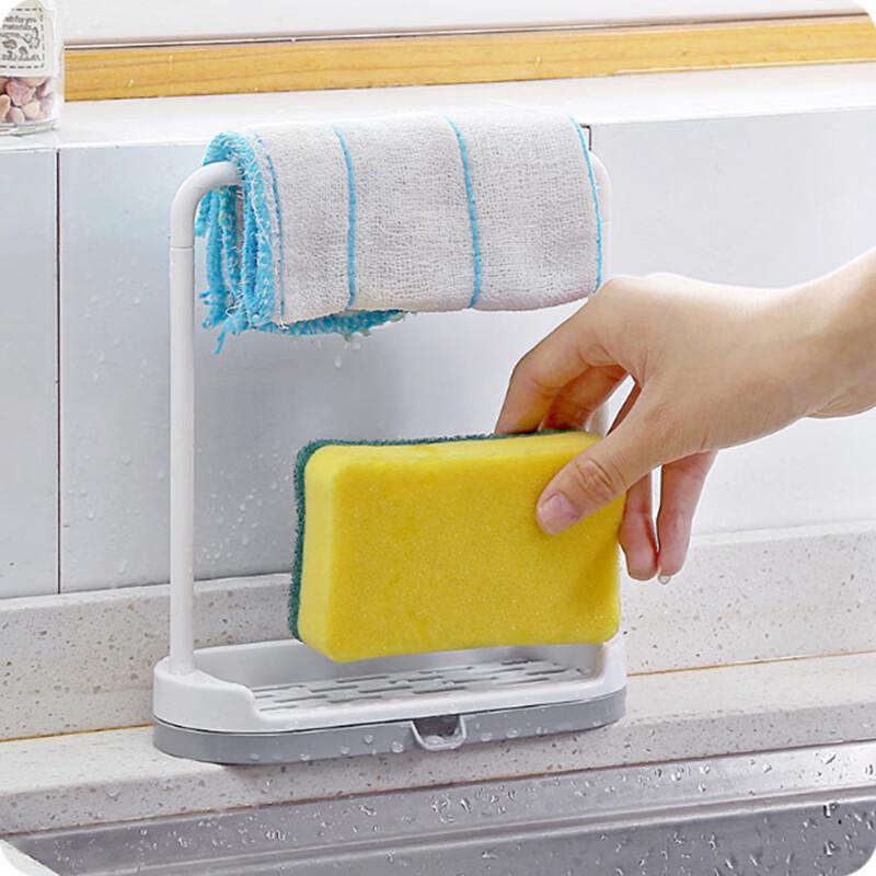 Punch-Free Kitchen Countertop Dishcloth & Sponge Drain Rack