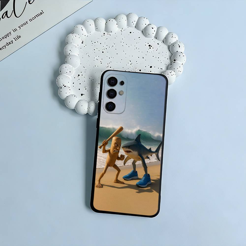 Brainrot Tralalero Phone Case For Samsung S25,S24,S21,S22,S23,S30,Ultra,S20,Plus,Fe,Lite,Black Soft Silicone