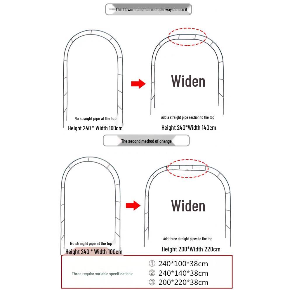 Garden Trellis Plant Climber Arch: Supports Grapes, Clematis, Blue Plumbago, Roses, and Vines