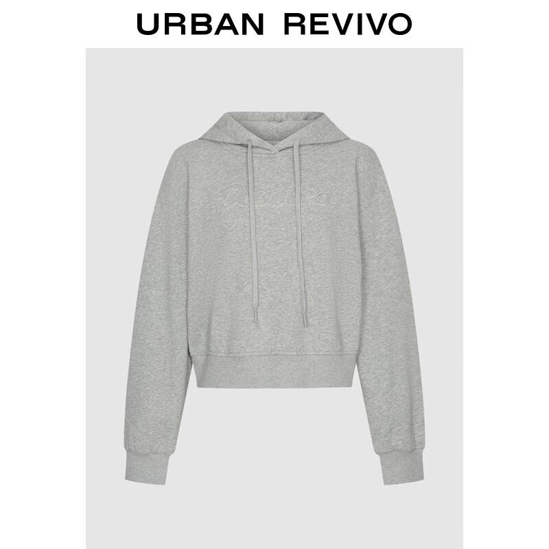 UR Women s Letter Embroidery Hooded Sweatshirt M