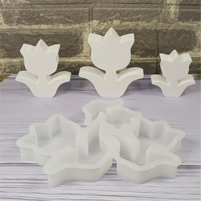 Tulips Molds Ornament Molds Silicone Mould Flowers Molds Baking Molds Concrete Molds Casting Molds for Home Decorations