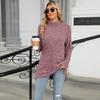 Women S High Neck Loose Long Sleeve Split T Shirt Top
