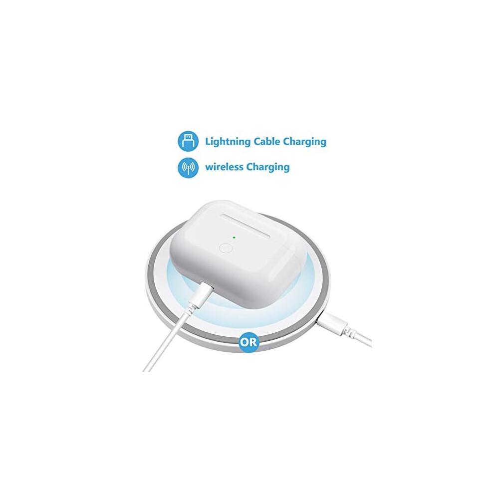 Kabelloses Ladecase Ersatz für AirPods Pro – 660mAh Integrierter Akku, Bluetooth-Synchronisierung, Qi Kabellos & Lightning Ladeanschluss (Nur AirPods Pro)