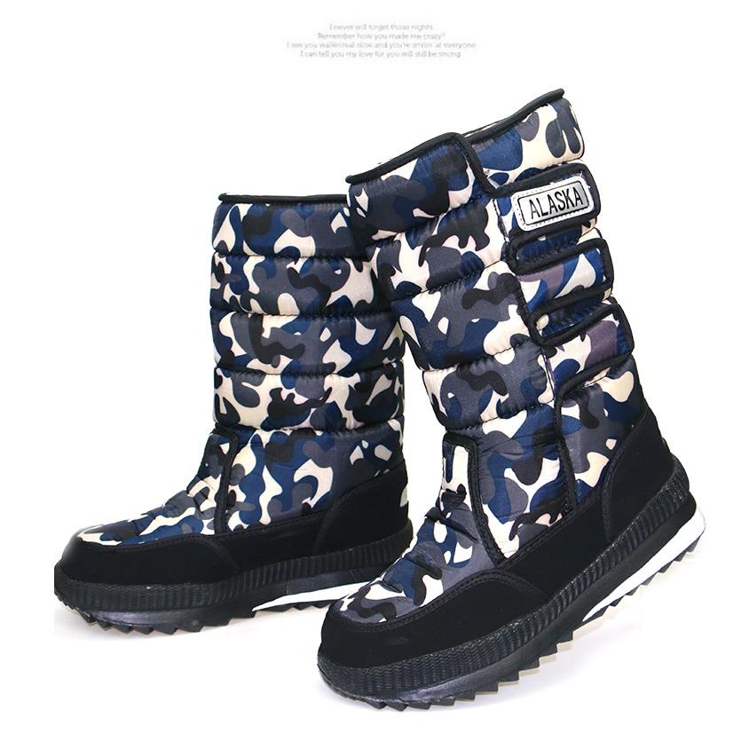 Men's Snow Boots Platform Mid-Calf Lined Waterproof Snow Boots Warm