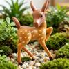 2 pz/Set Mini Cervi Sika Artificiali Miniature Gnomi per Giardino delle Fate Terrari di Muschio Artigianato in Resina Figurine Per Decorazione Casa