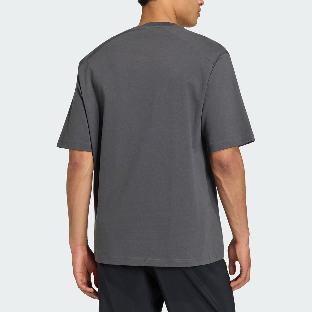 Adidas VERBIAGE T Shirts Men's Solid Gray Crew Neck Moderate KB4890