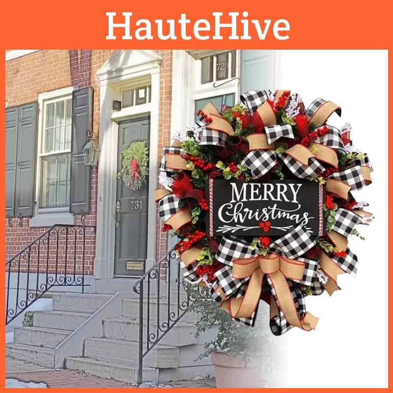 Merry Wreath Christmas Door Hanging Red Fruit Garland Simulation Ornament Xmas