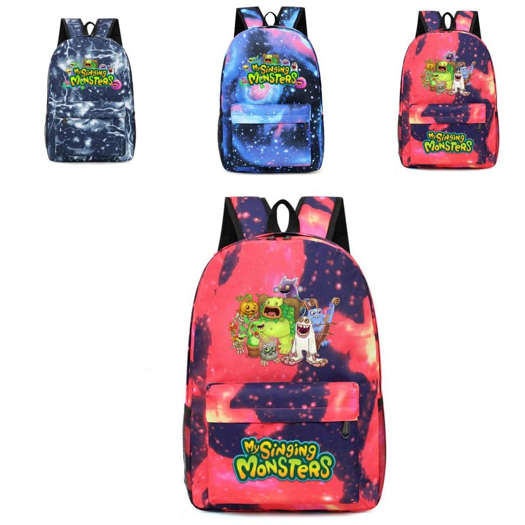 My Sing Monsters Game Style Backpack Load Reduction Waterproof Large Capacity