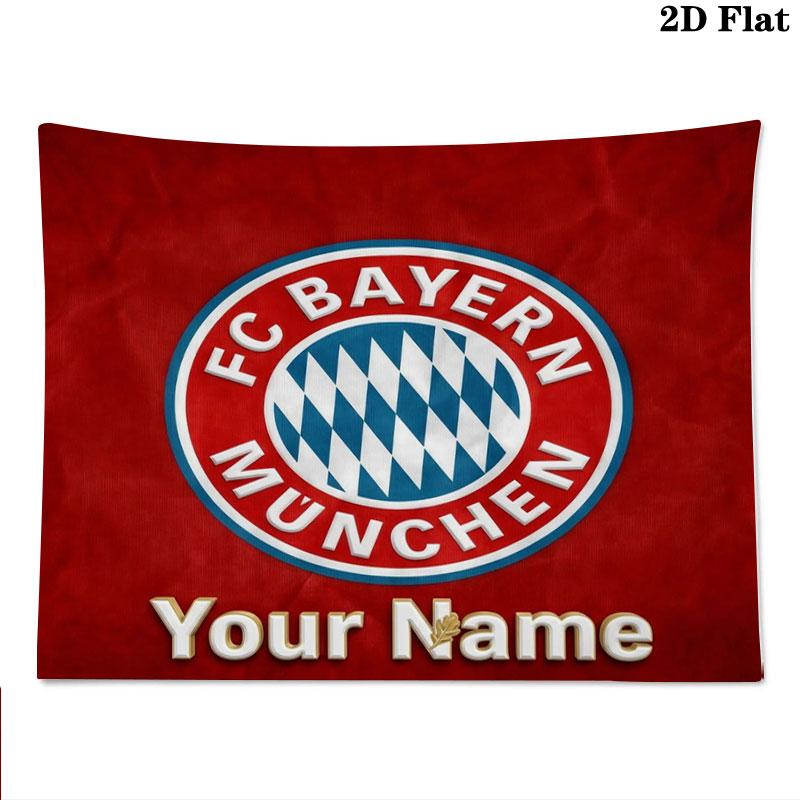 FC Bayern Munchen Custom Name Wall Tapestry Aesthetic Wall Hanging Printed Fabric Blanket Decorative Tapestries for Bedroom Living Room Home Decor